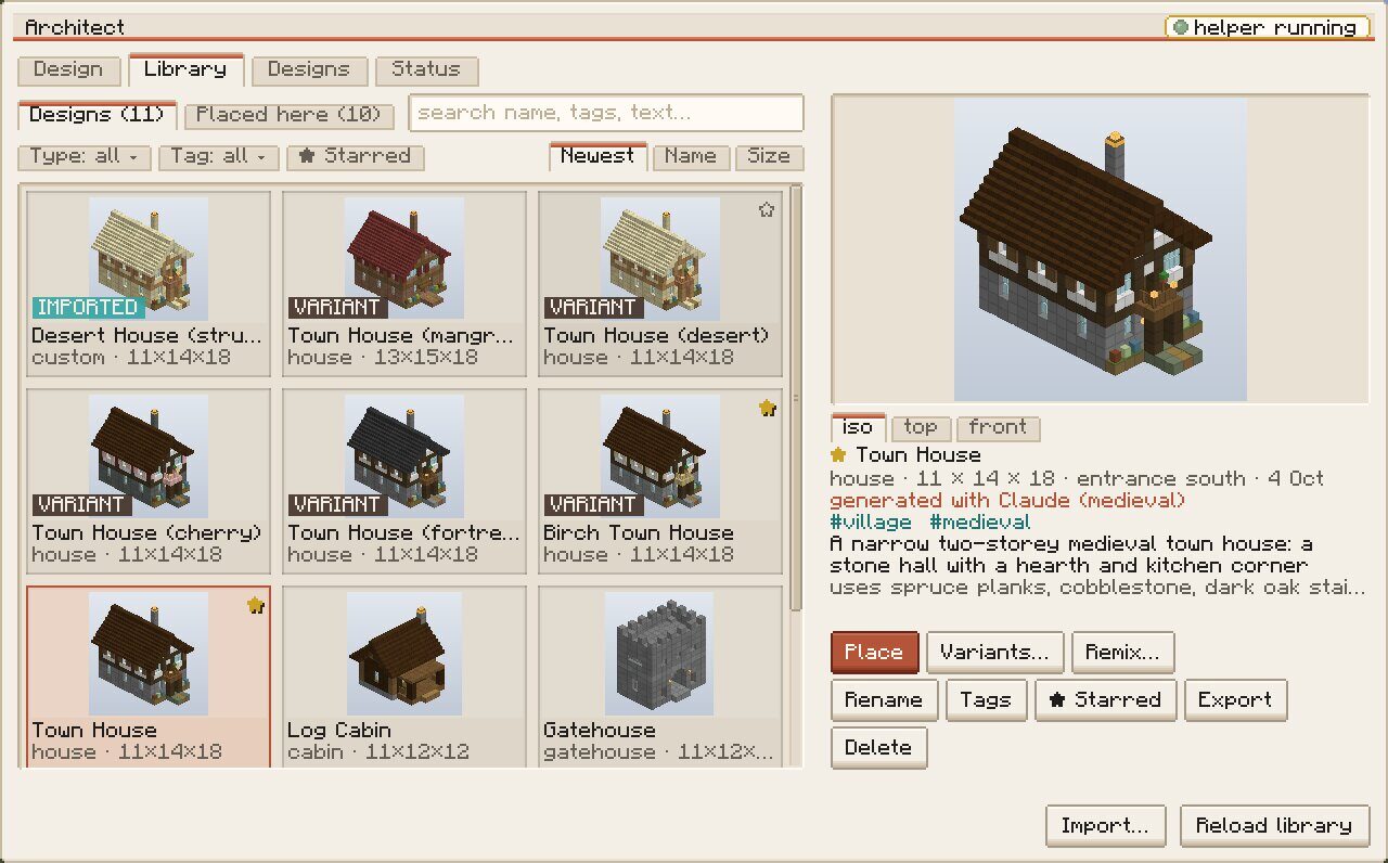 The design library screen
